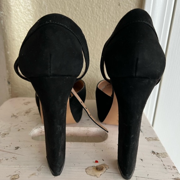 H&M black suede platform ankle strap heels - Picture 2 of 15